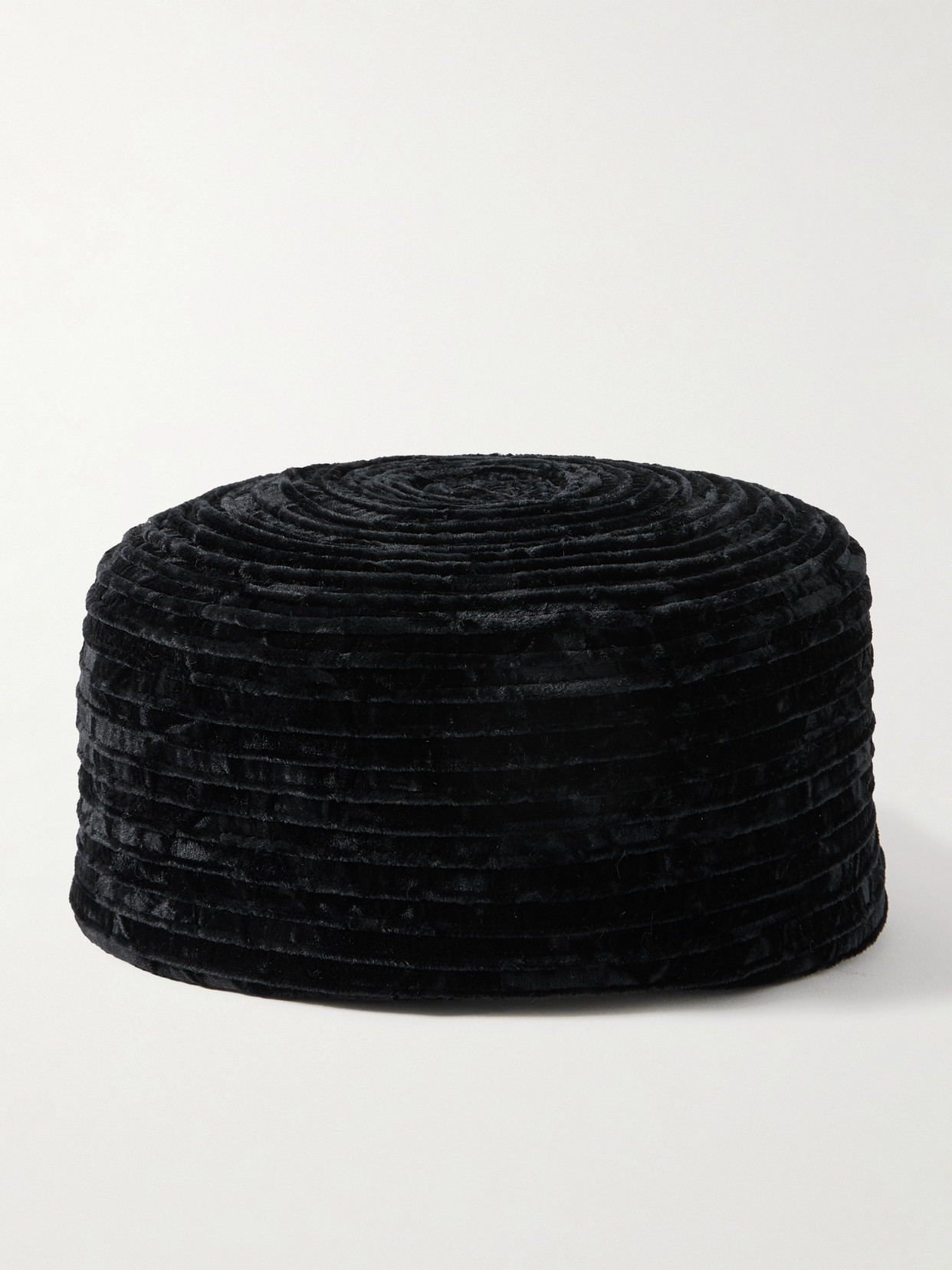 Gigi Burris Lauren Silk-blend Velvet Flat Cap In Black