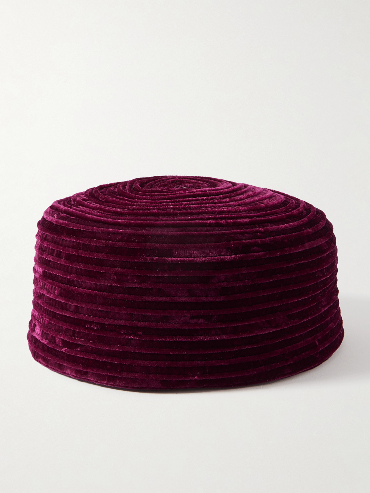 Gigi Burris Lauren Silk-blend Velvet Flat Cap In Purple