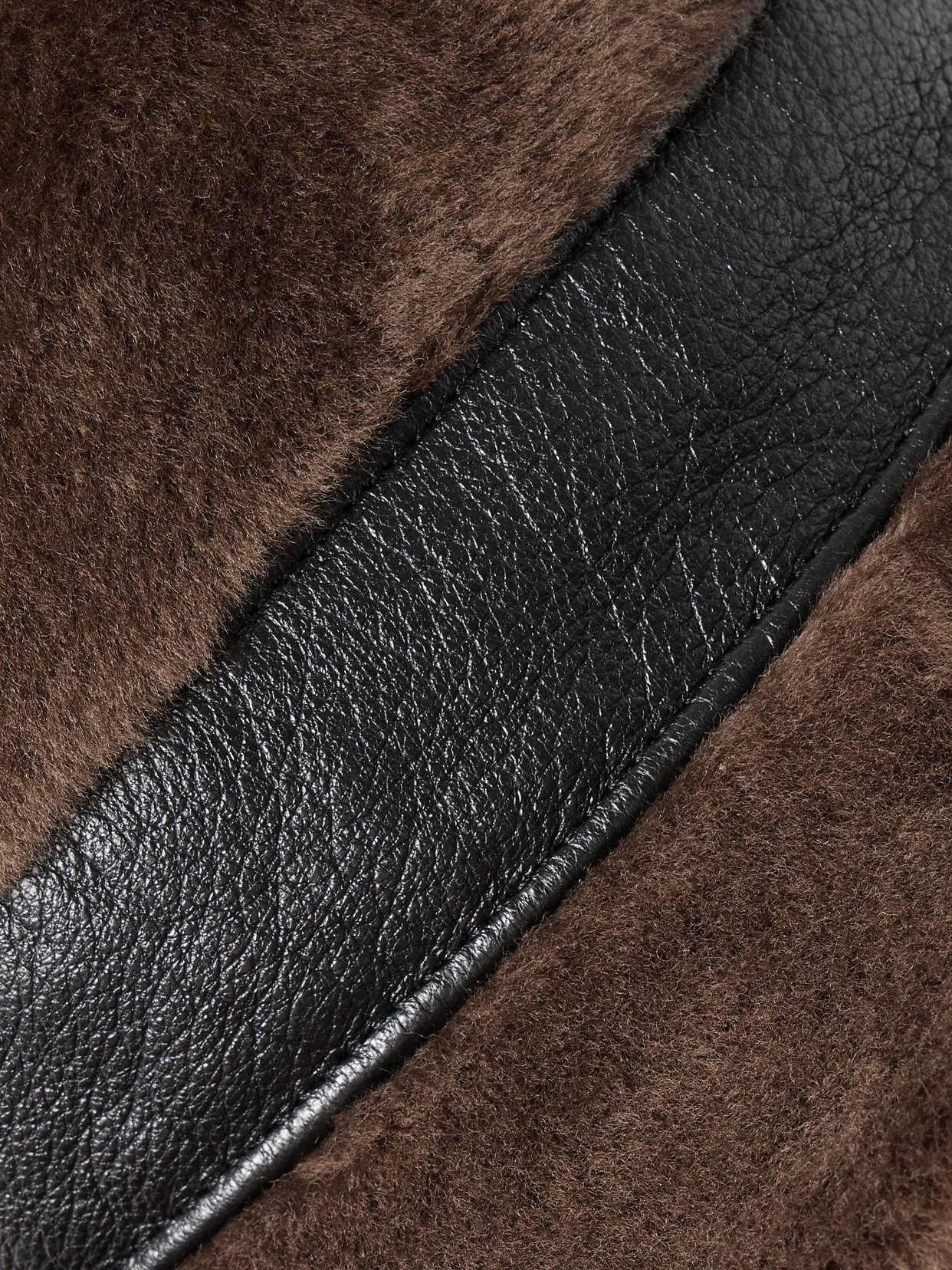 Gigi Burris Molly Leather-trimmed Shearling Bucket Hat In Brown