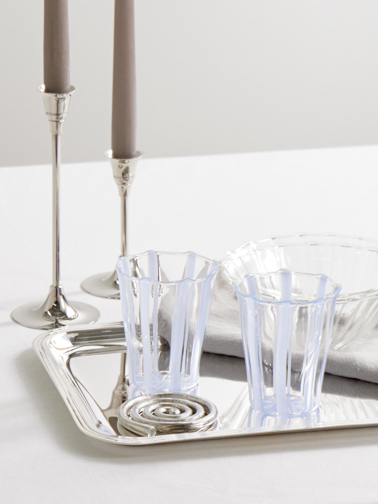 Sophie Lou Jacobsen Le Verre Bonbon Set Of Four Glasses In Blue