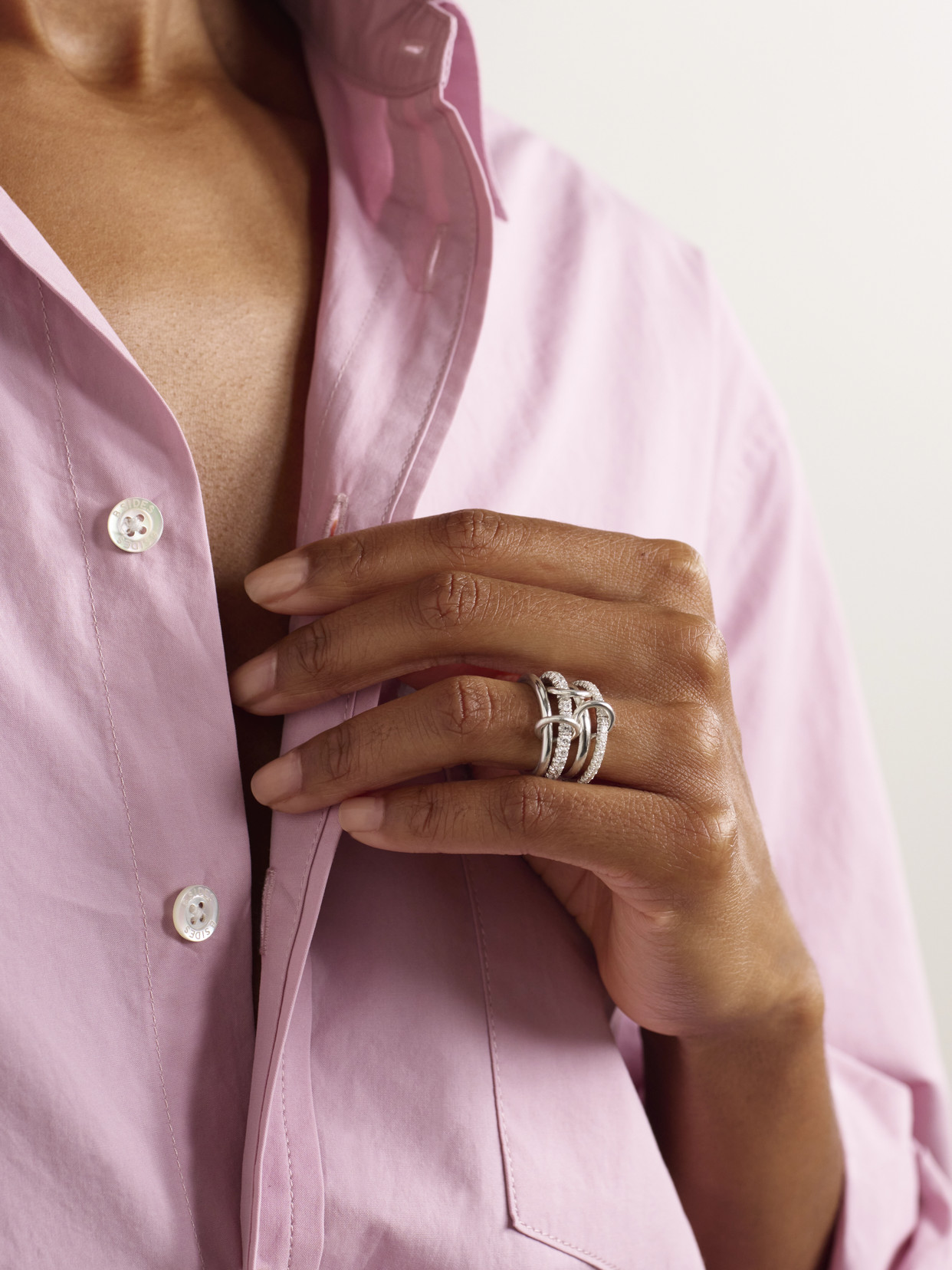 Spinelli Kilcollin Halley Sterling Silver Diamond Ring In Silver