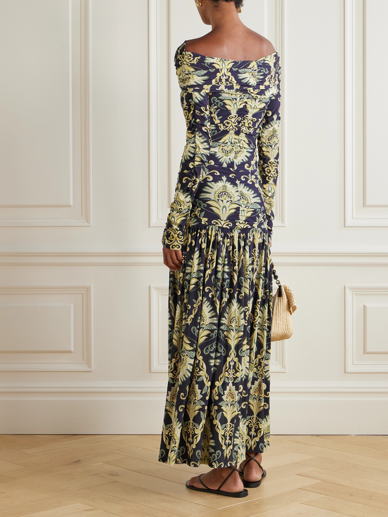 Farm Rio Wonderful Arabesque Off-the-shoulder Printed Stretch-jersey Maxi Dress In Animal Print