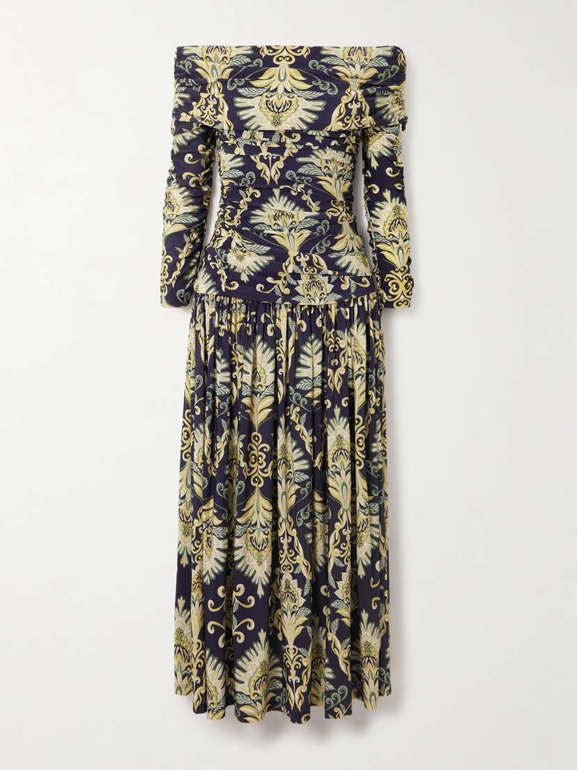 Farm Rio Wonderful Arabesque Off-the-shoulder Printed Stretch-jersey Maxi Dress
