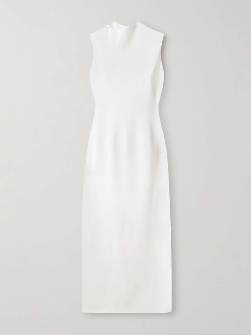 Cult Gaia Deirdra Embellished Open-back Draped Knitted Midi Dress