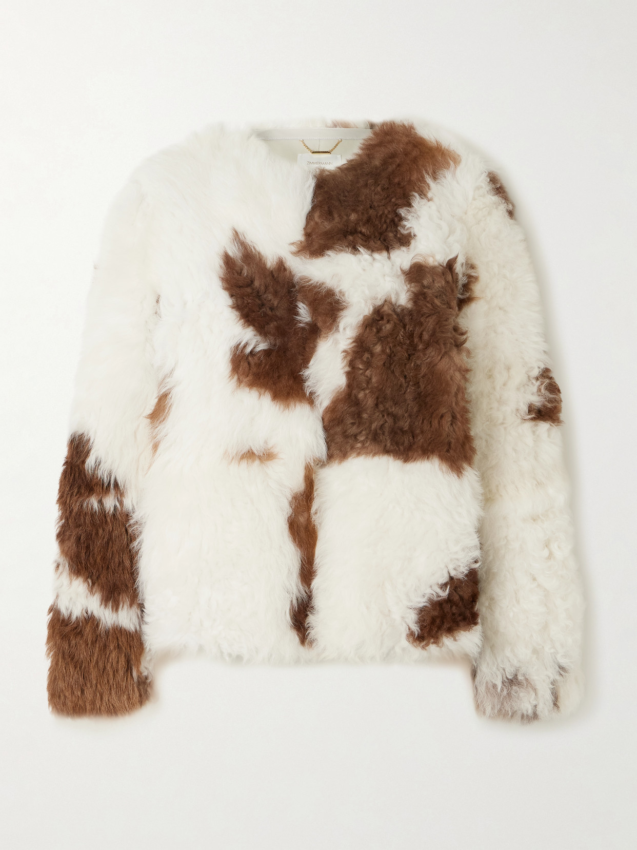 Zimmermann Hypnotic Shearling Coat In White