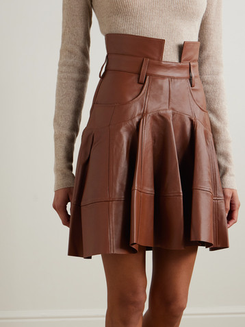 Zimmermann Hypnotic pleated leather mini skirt