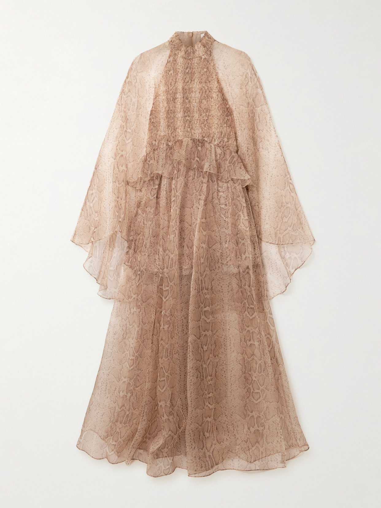 Zimmermann - Memento Ruffled Leopard-print Silk-organza Maxi Dress - Cream