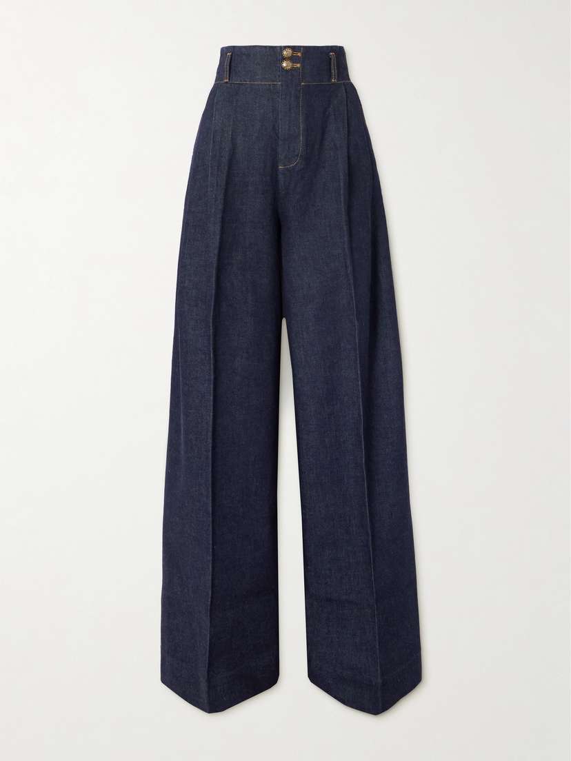 Zimmermann Hypnotic Pleated Wide-leg Jeans
