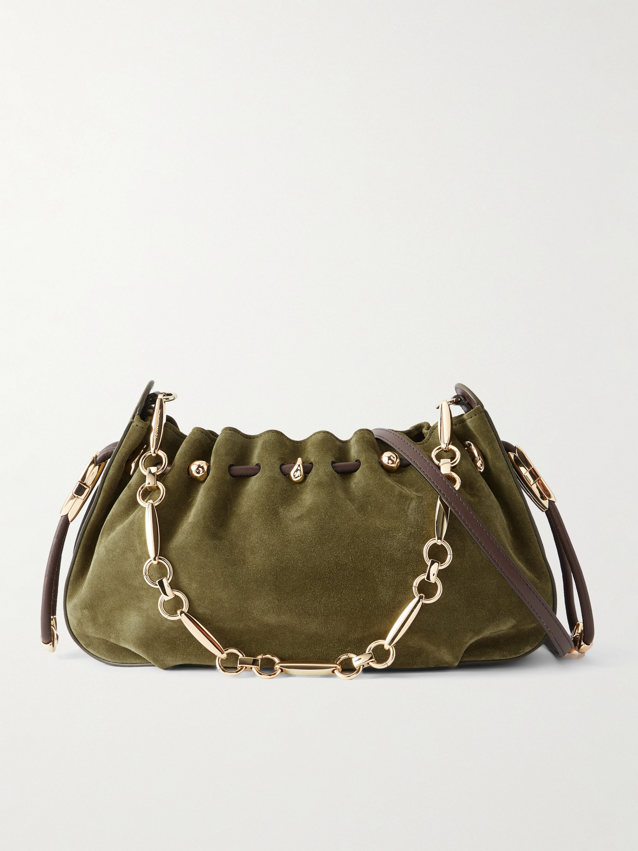Zimmermann Halcyon Suede Shoulder Bag In Green