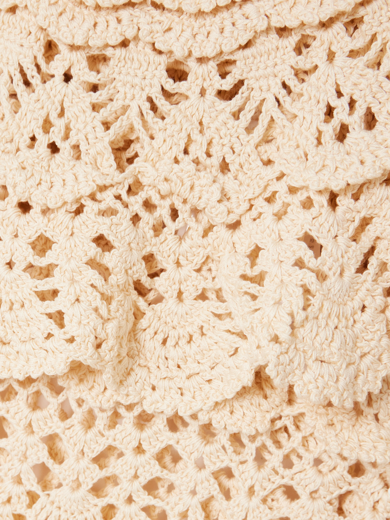 Zimmermann Hypnotic Tiered Crocheted Cotton Turtleneck Top In White