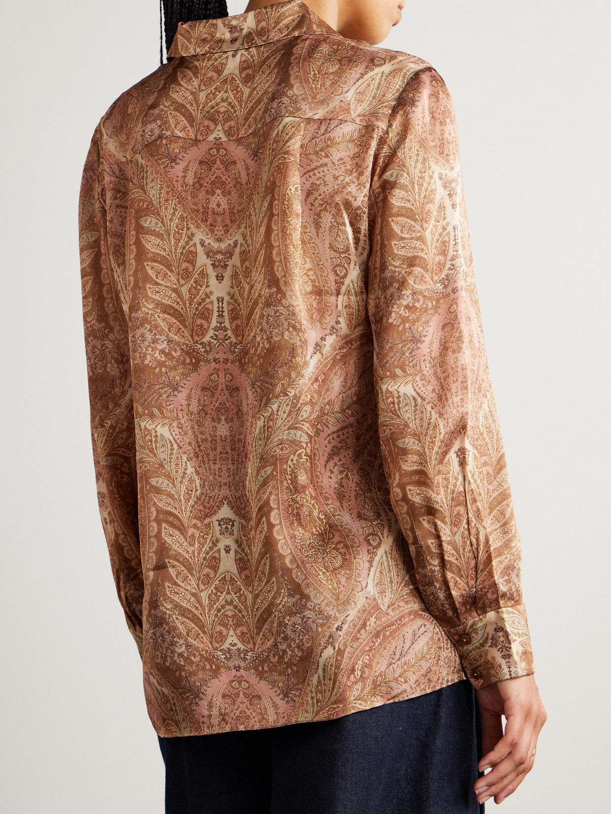 Paisley-Print Silk-Satin Shirt