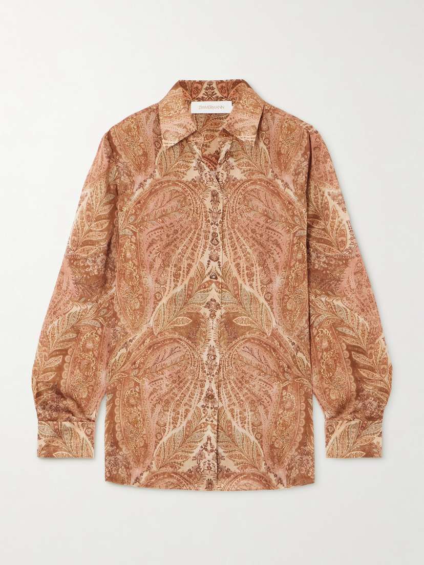 Zimmermann Paisley-print Silk-satin Shirt