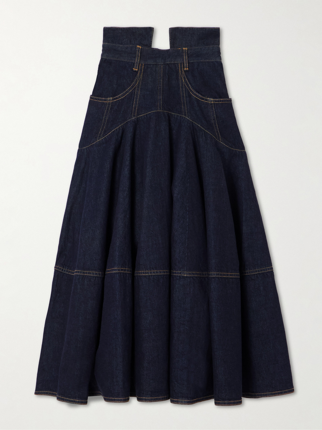 Zimmermann Hypnotic Denim Midi Skirt In Blue