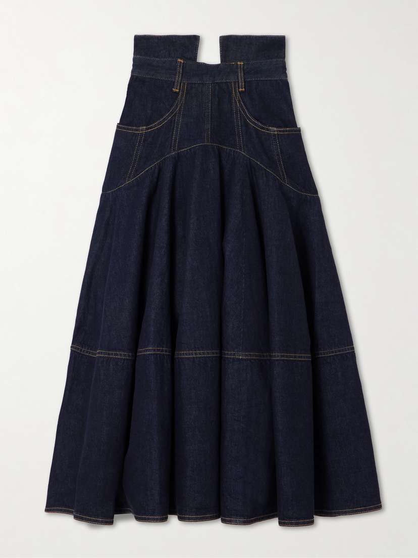 Zimmermann Hypnotic Denim Midi Skirt