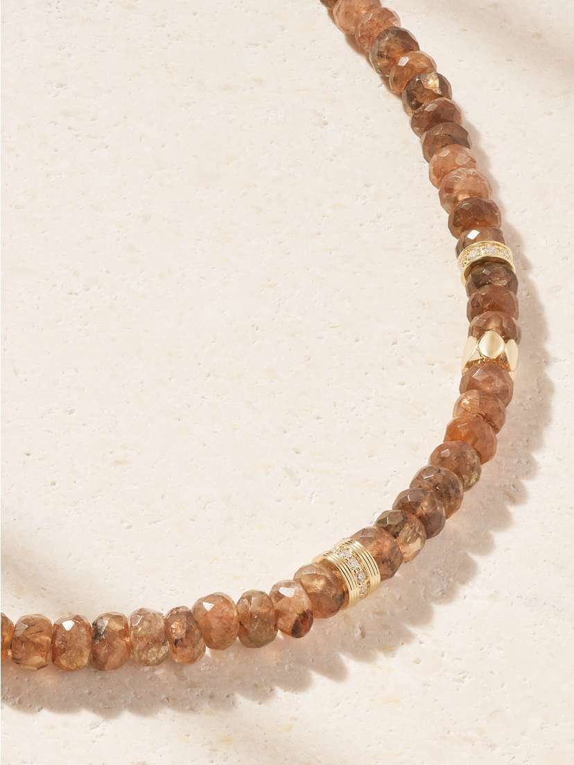 Sydney Evan 14-karat Gold, Andalusite And Diamond Necklace