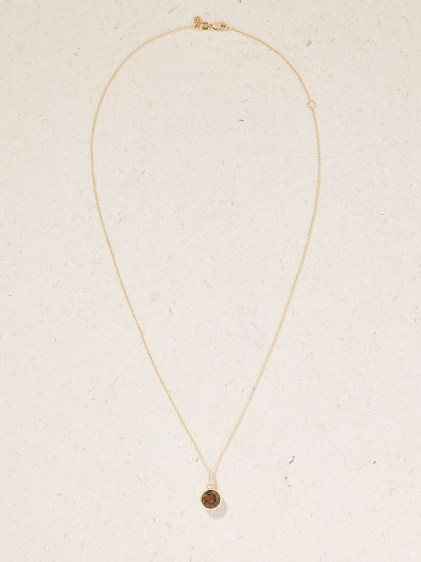 Sydney Evan Icon Solitaire 14-karat Gold, Topaz And Diamond Necklace