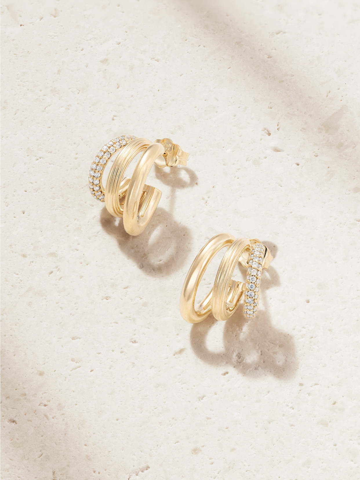 Sydney Evan 14-karat Gold Diamond Hoop Earrings