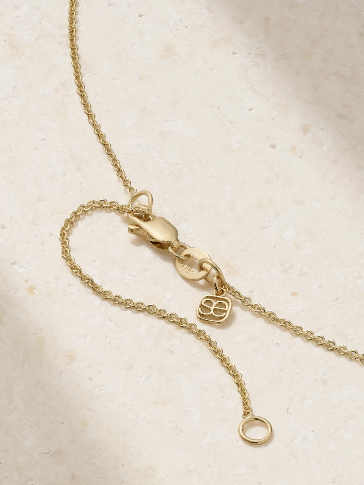 Sydney Evan Celestial 14-karat Gold, Enamel And Diamond Necklace In Gold