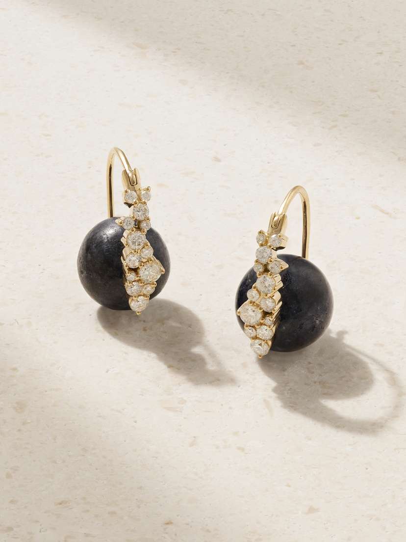 Sydney Evan Cocktail 14-karat Gold, Sapphire And Diamond Earrings