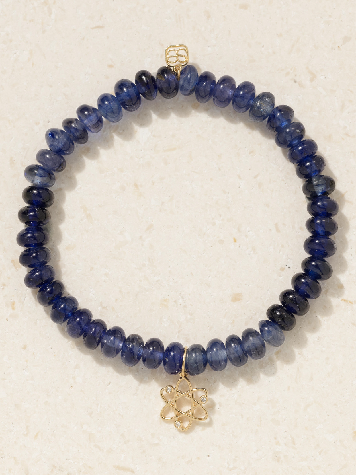 Sydney Evan Cosmos 14-karat Gold, Sapphire And Diamond Bracelet In Blue