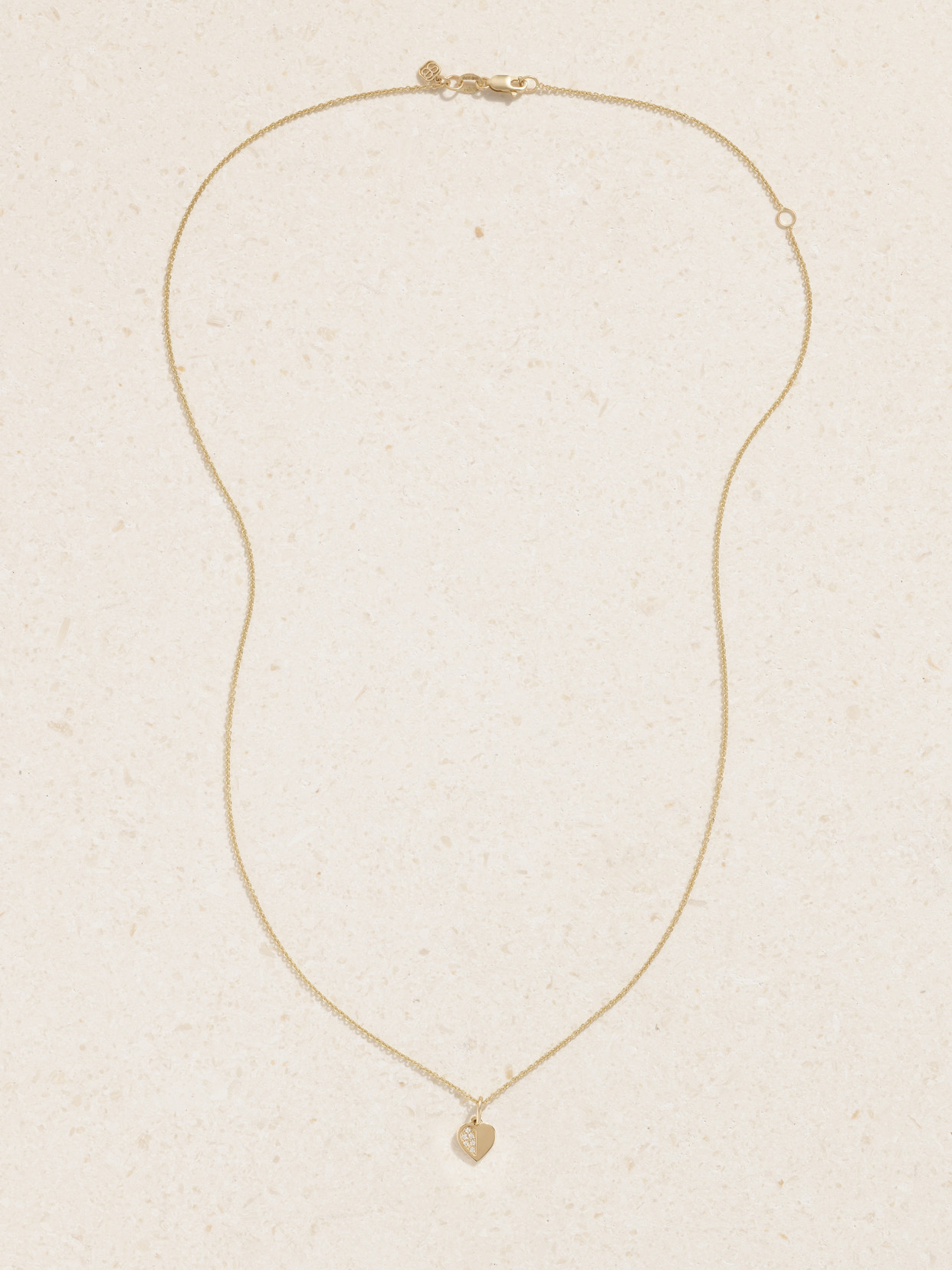 Sydney Evan Half Heart 14-karat Gold Diamond Necklace In Gold