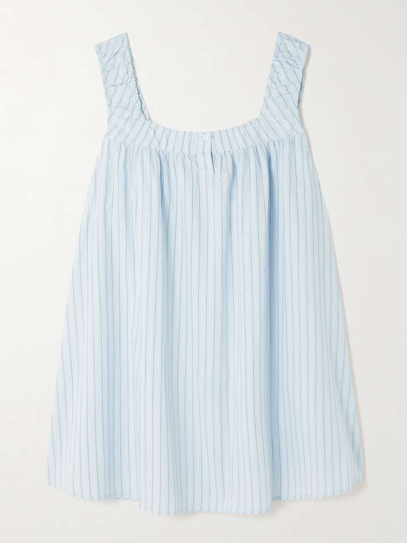 Deiji Studios Yoke Striped Cotton-poplin Mini Dress