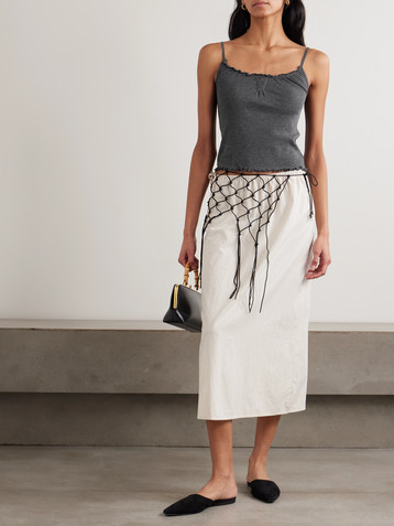 Deiji Studios Flounce shirred cotton and wool-blend tank