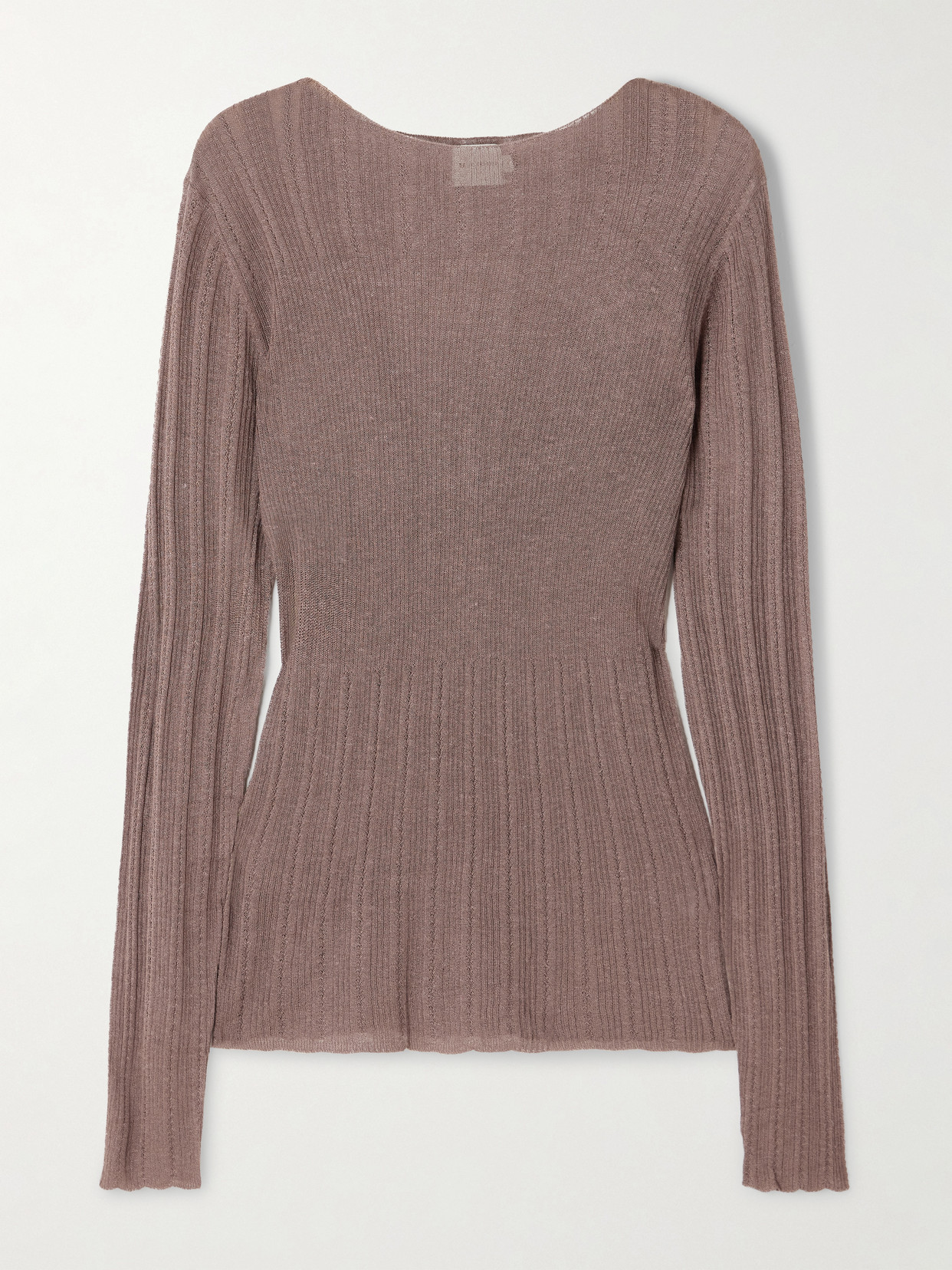 Deiji Studios Ribbed Open-knit Top In Brown