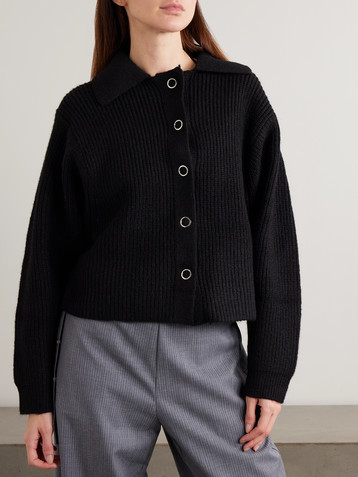 Deiji Studios Stud recycled ribbed-knit cardigan
