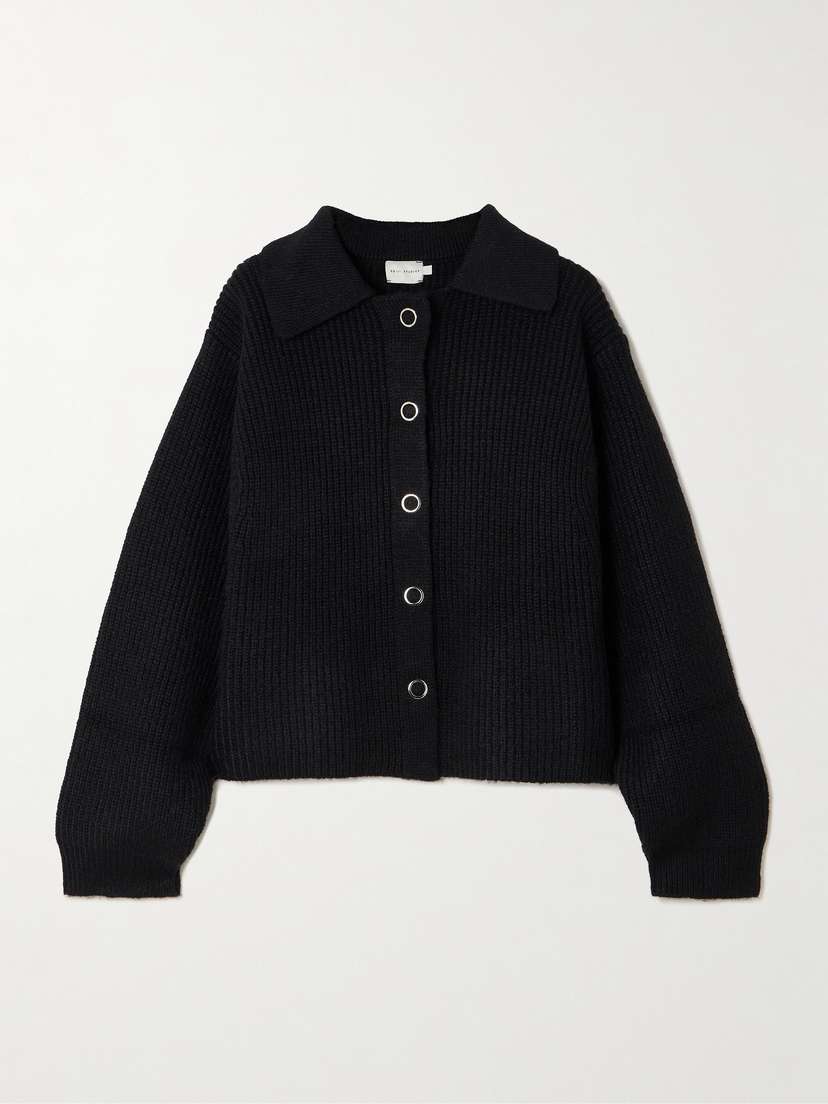 Deiji Studios Stud Recycled Ribbed-knit Cardigan