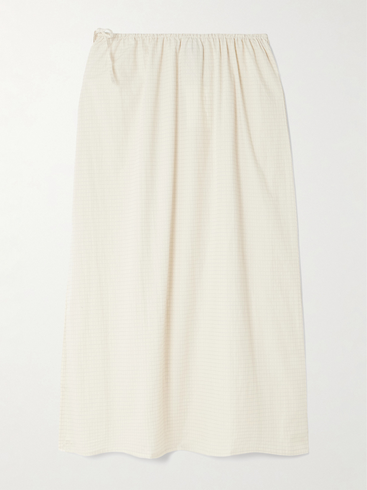 Deiji Studios Mid Day Checked Organic Cotton-poplin Midi Skirt In White