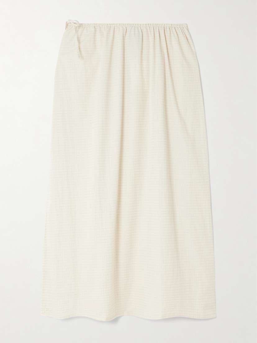 Deiji Studios Mid Day Checked Organic Cotton-poplin Midi Skirt