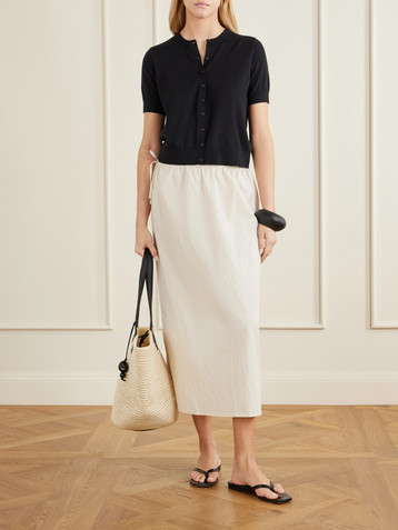 Deiji Studios Mid Day checked organic cotton-poplin midi skirt