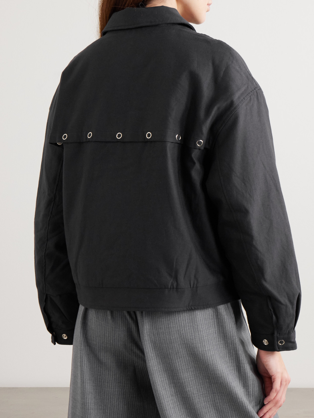 Lapel Padded Tencel Lyocell And Cotton-Blend Jacket