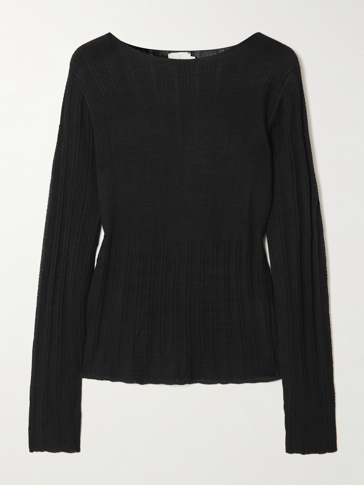 Deiji Studios Open Work Ribbed Ecovero™-blend Top In Black
