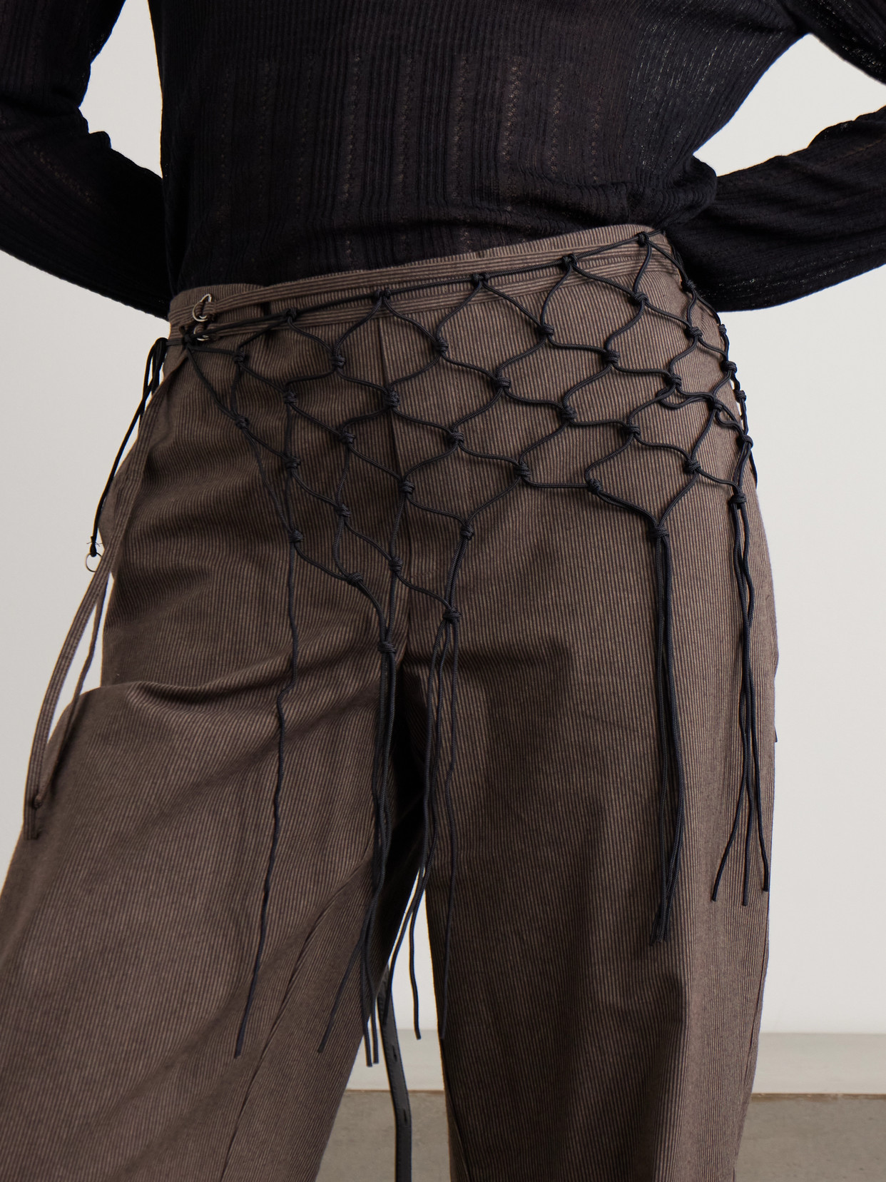 Deiji Studios Macramé Cord Belt In Black