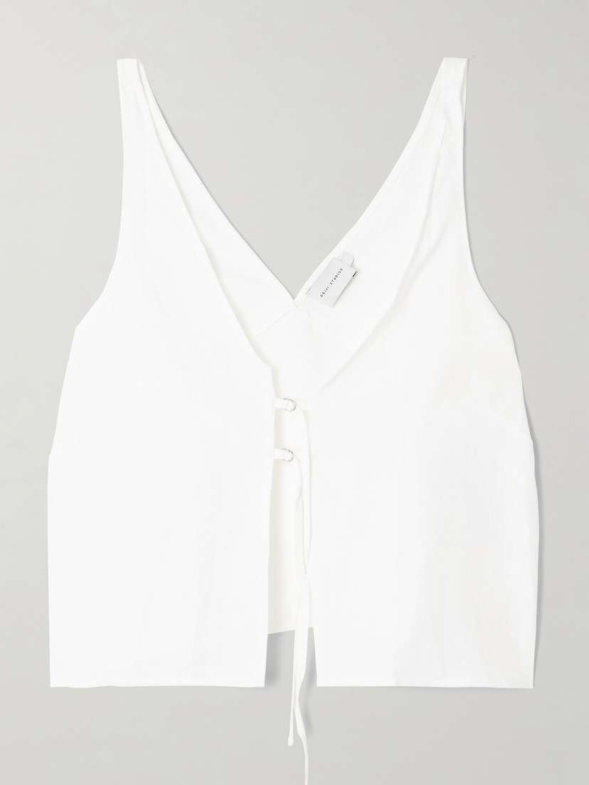 Deiji Studios Two Part Tie-detailed Linen Top