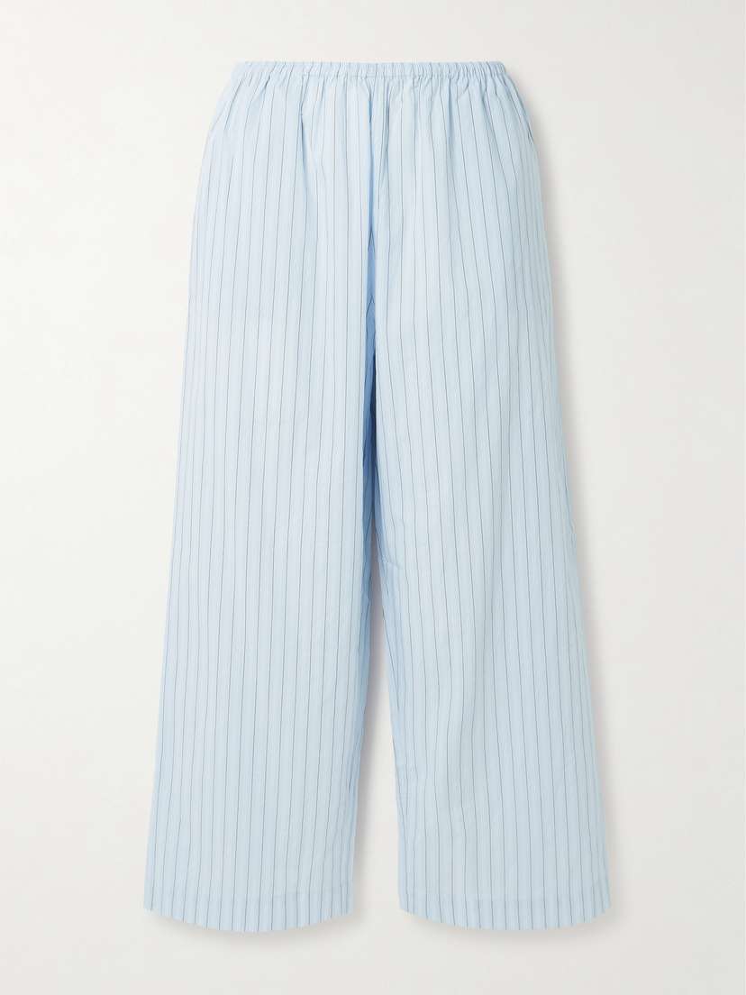 Deiji Studios Ease Striped Organic Cotton-poplin Pants