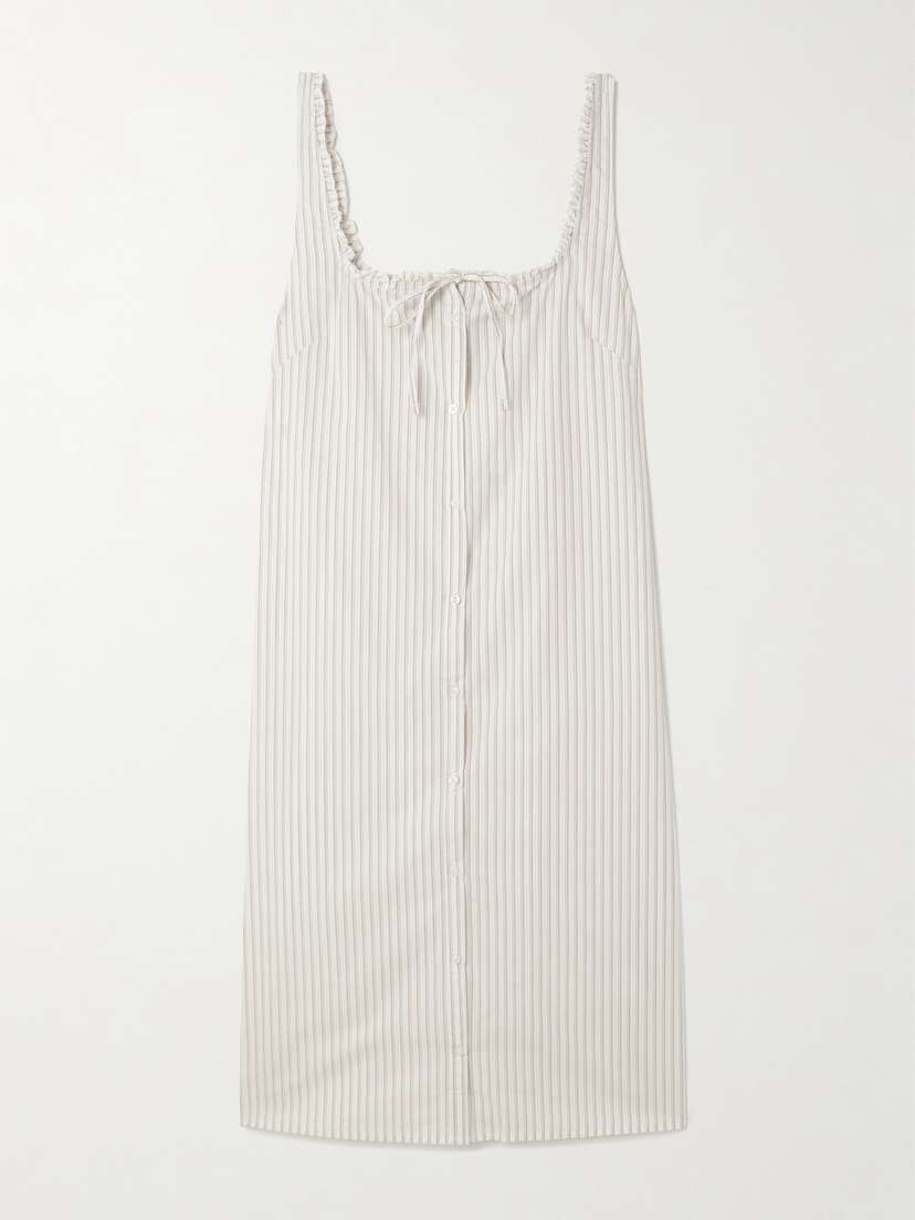 Deiji Studios Ruffled Striped Organic Cotton-poplin Dress