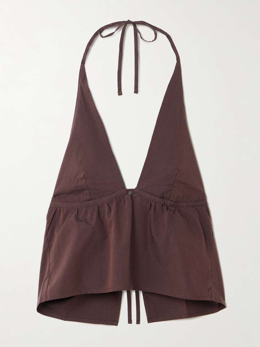Deiji Studios Organic Cotton-poplin Halterneck Top