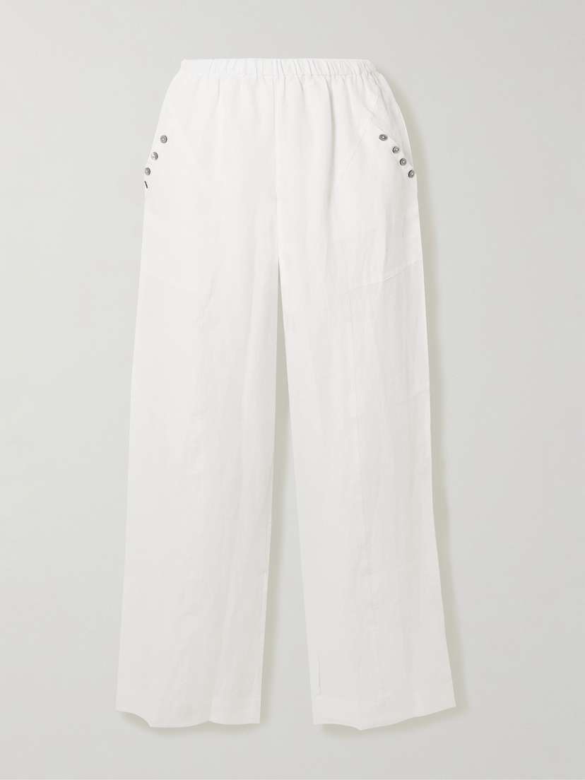 Deiji Studios Washed-linen Wide-leg Pants