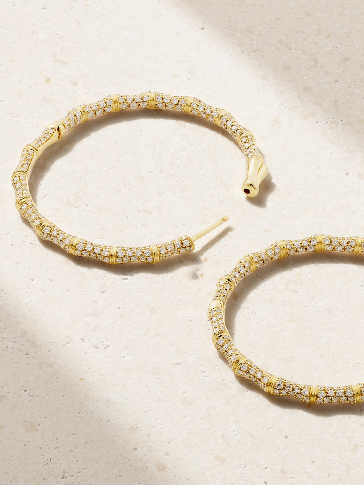 Anita Ko Bamboo 18-karat Gold Diamond Hoop Earrings In Gold