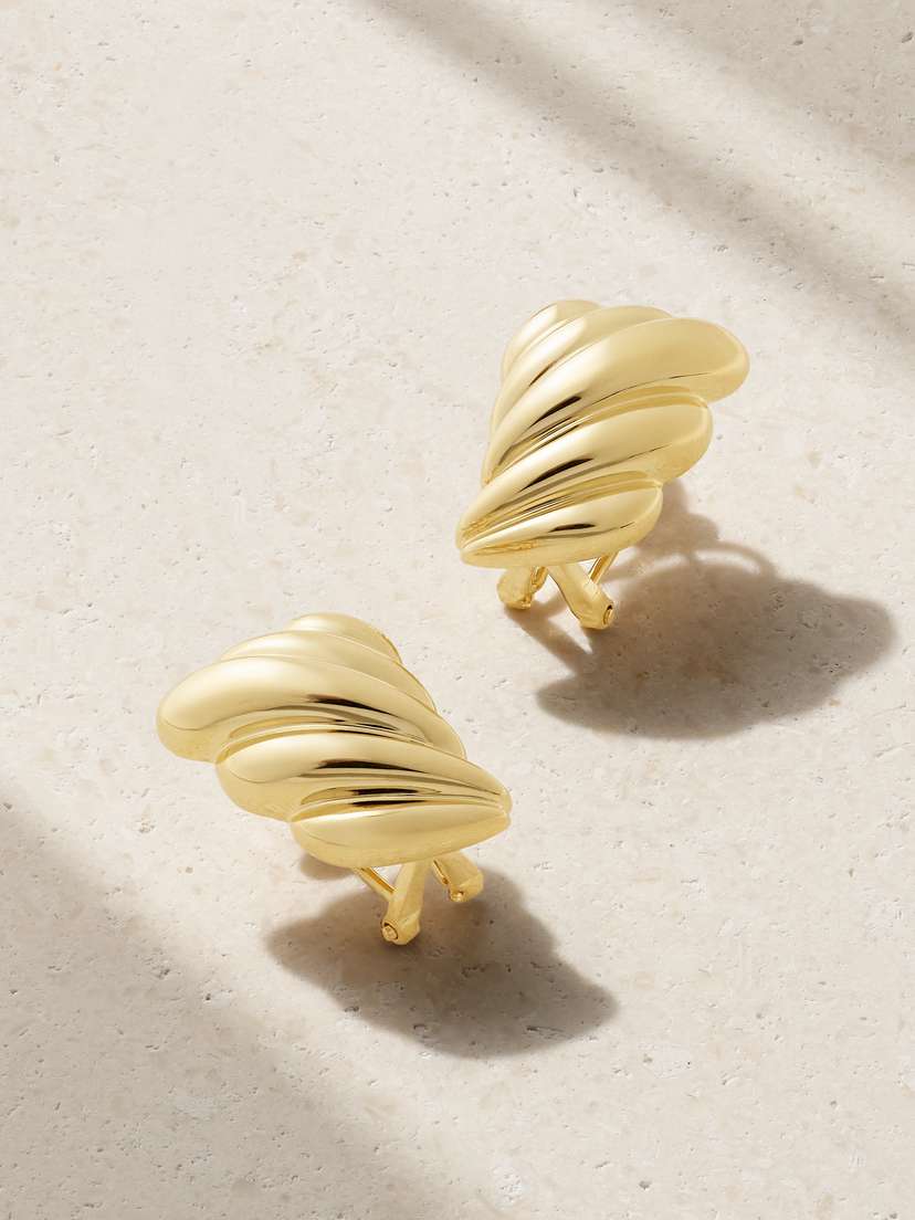 Anita Ko Croissant 18-karat Gold Earrings