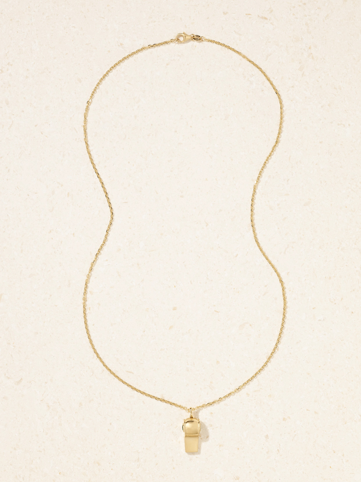 Anita Ko Baby Whistle 18-karat Gold Emerald Necklace In Gold