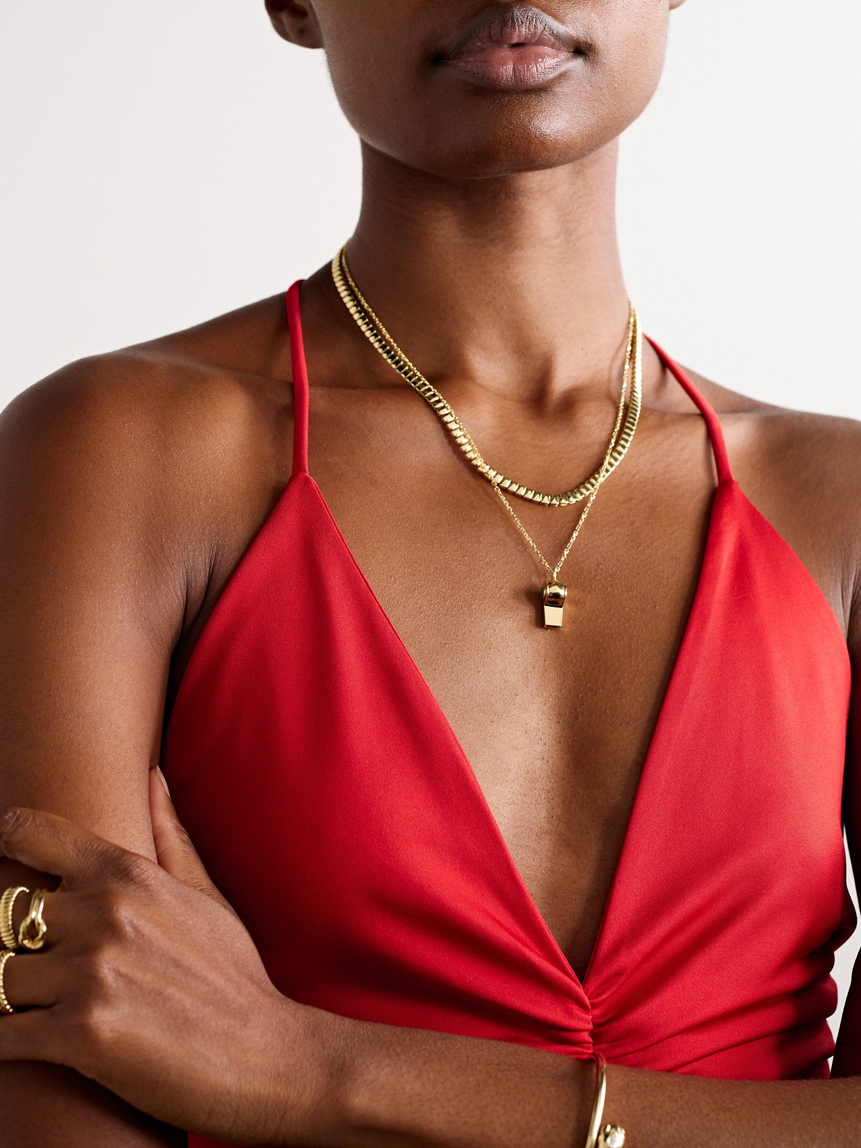 Anita Ko Baby Whistle 18-karat Gold Emerald Necklace In Gold