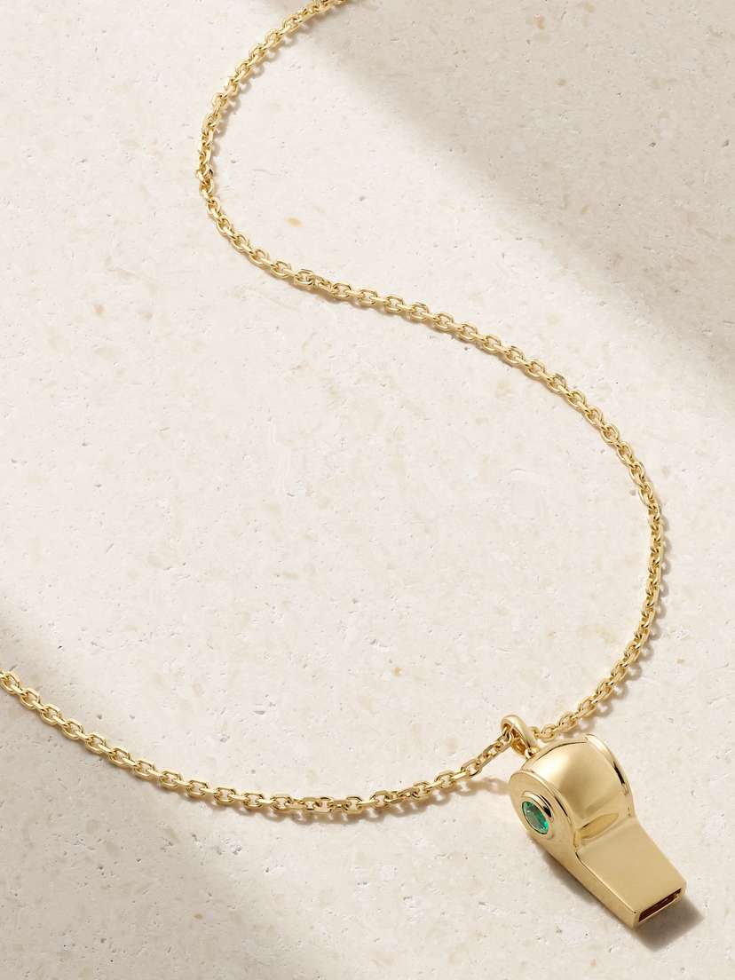 Anita Ko Baby Whistle 18-karat Gold Emerald Necklace