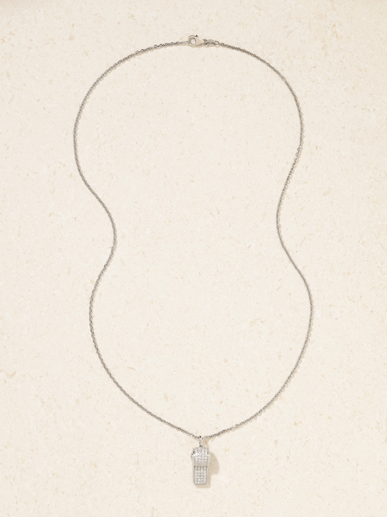 Anita Ko Baby Whistle 18-karat White Gold Diamond Necklace In Metallic