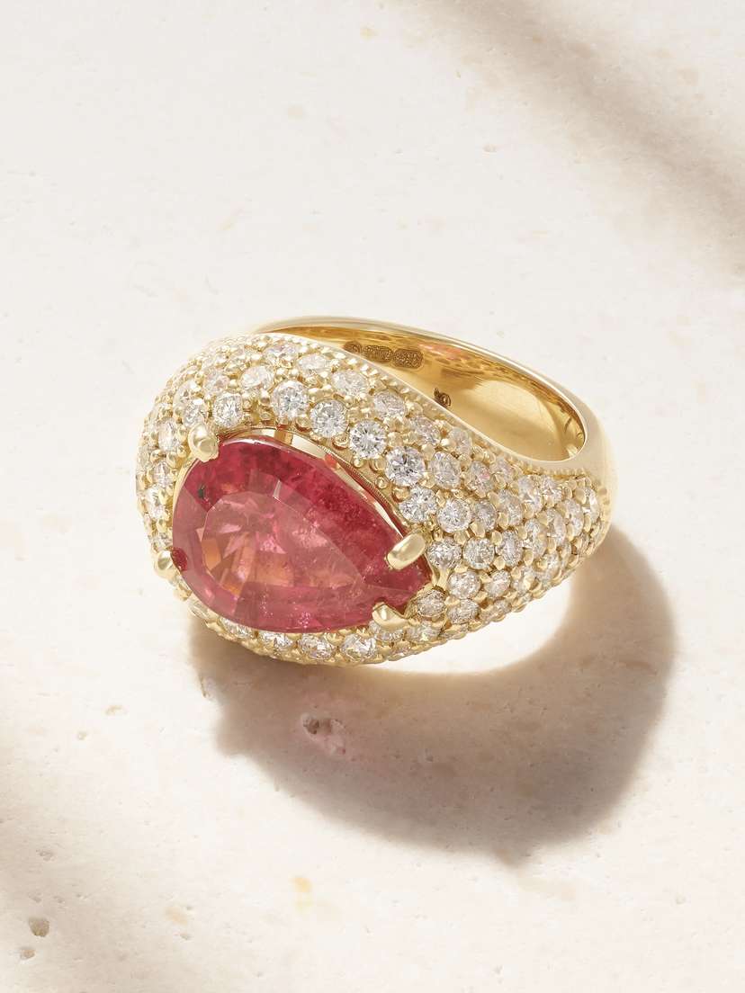 Jacquie Aiche 1-karat Gold, Diamond And Tourmaline Ring