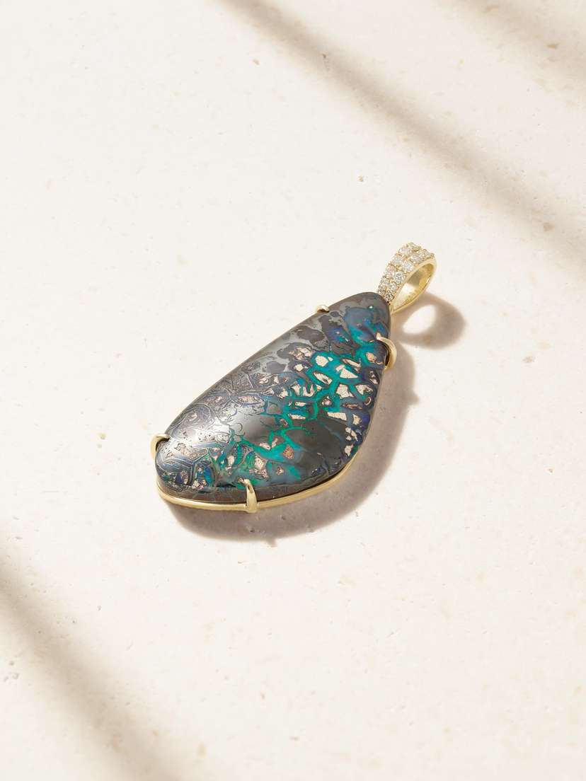 Jacquie Aiche 14-karat Gold, Opal And Diamond Pendant