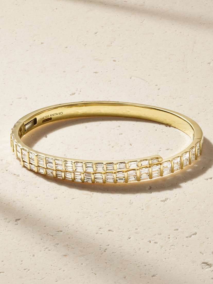 Anita Ko Coil 18-karat Gold Diamond Bangle